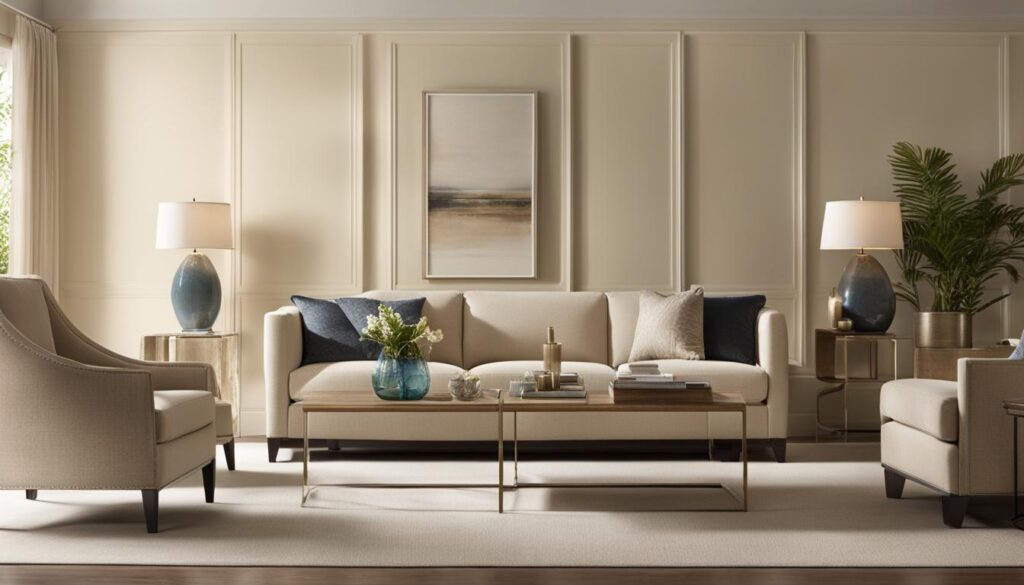 Beige Wandfarbe und Tapeten