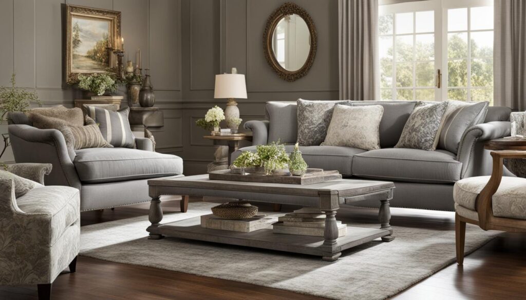 Shabby Chic graues Sofa