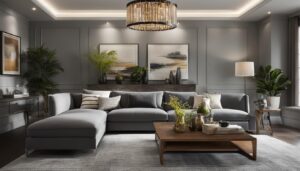 graues sofa dekorieren
