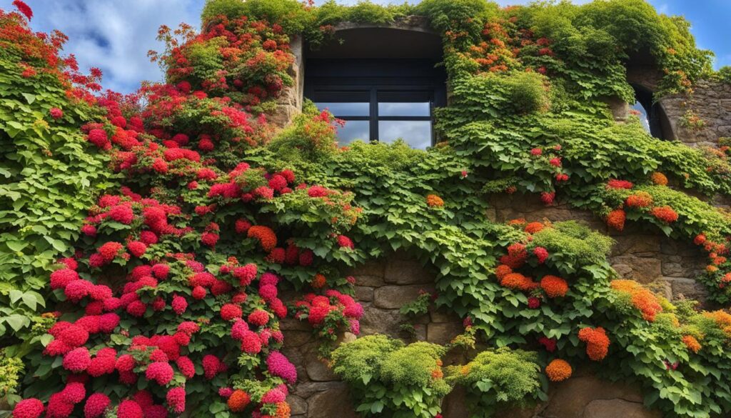 Kletterpflanzen für Terrassenwand