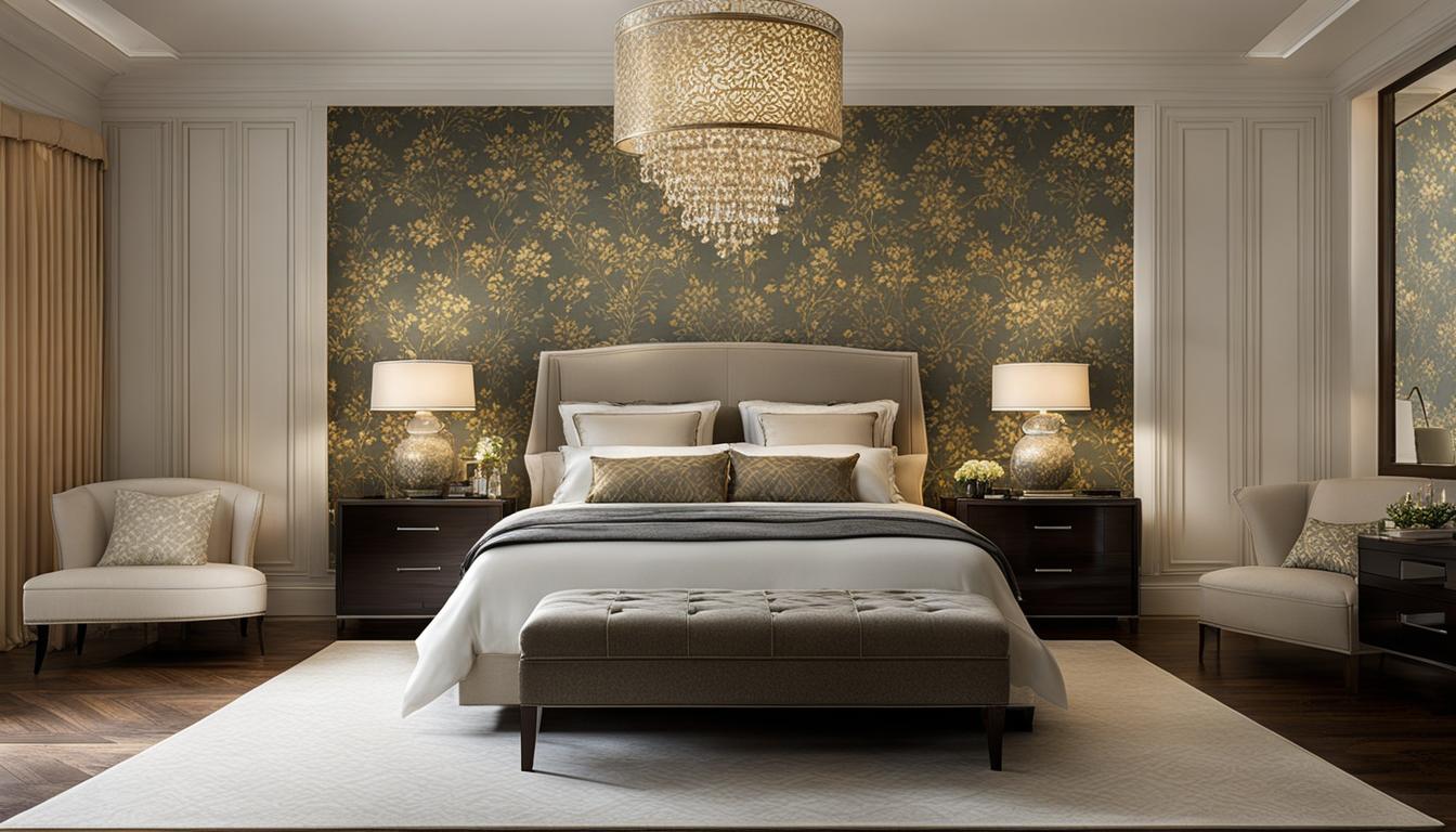 schlafzimmer tapete hinterm bett