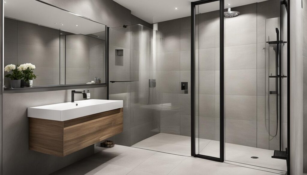 Duschbank im Badezimmer