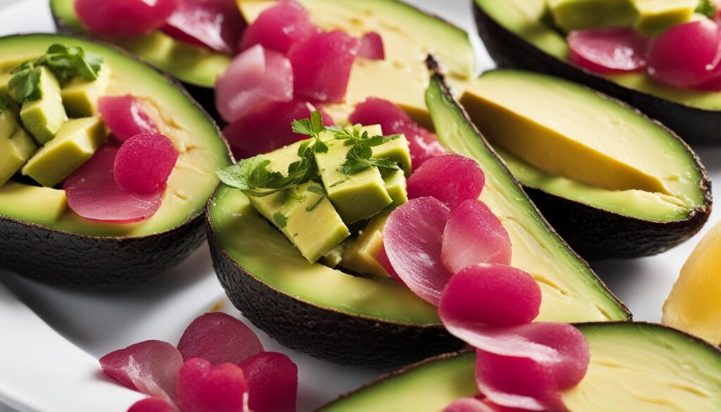 fettiger Fisch und Avocado