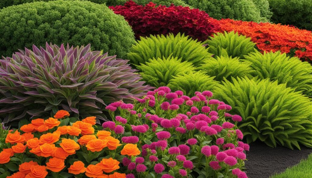 Pflanzenkombination in einem Blumenbeet