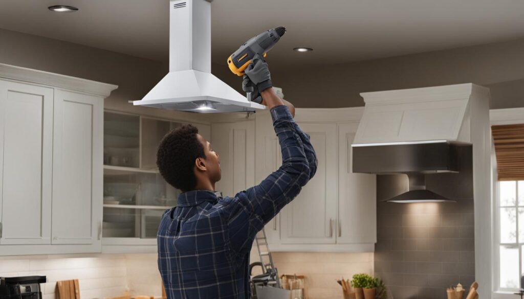 Installation einer Inselhaube