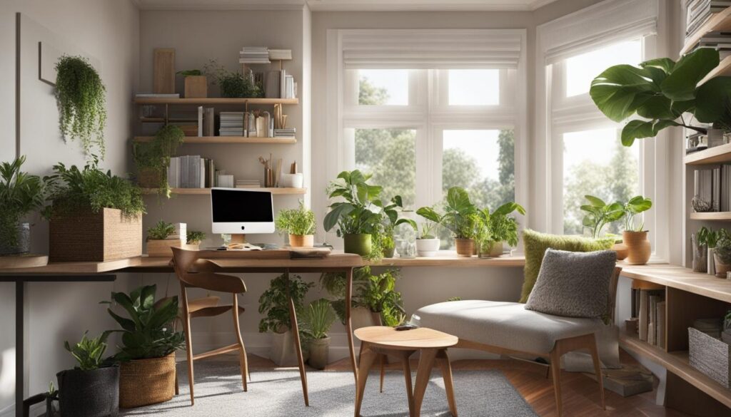 Arbeitsplatz im Wohnzimmer